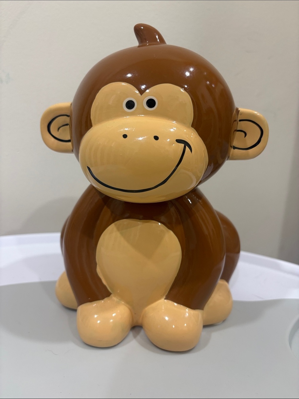 Brown Ceramic Monkey Coin bank Figurine - Home Accents